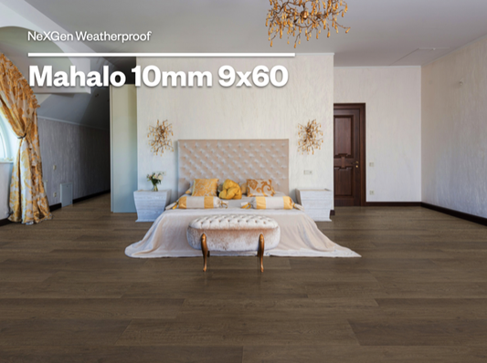 Mahalo 9x60 10mm, NeXGen Waterproof Hybrid Wood Floor 27.44sf, 41.49lbs, 7pcs FINAL PRICE: $2.99/sf, $82.05/bx