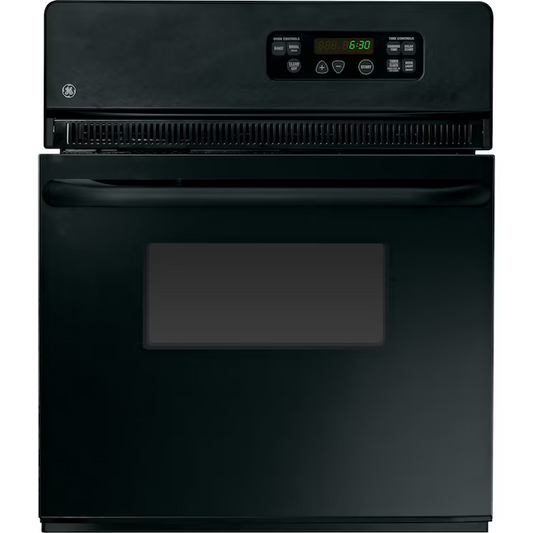 GE® 24-in Electric Single Standard Clean Wall Oven (Black on Black)