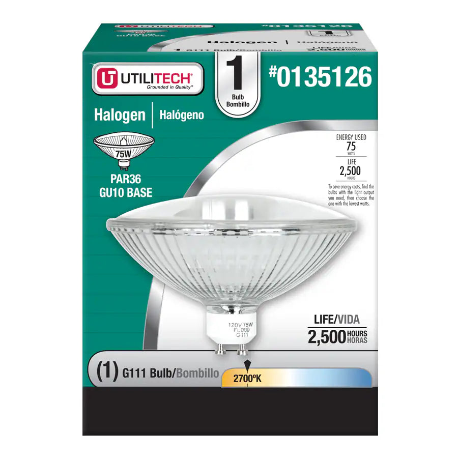 Utilitech 75-Watt Par36 Gu10 Base Bright White Outdoor Halogen Flood Light Bulbs