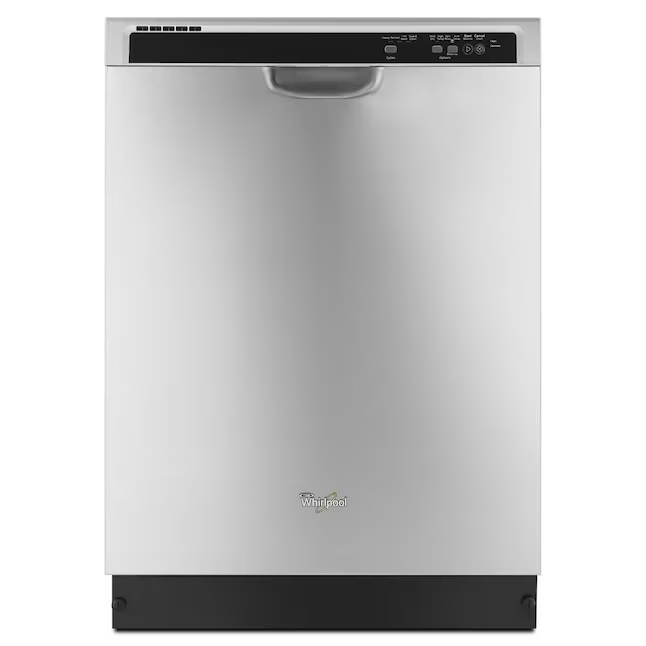 Whirlpool 24-in Front Control Built-In Dishwasher (Monochromatic Stainless Steel) ENERGY STAR 55-dBA Standard Sound Level