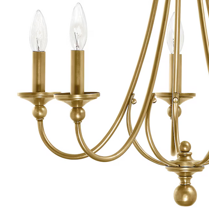 Kichler Camella 21.77-in 5-Light Natural Brass Williamsburg Candle Chandelier, CLEARANCE PRICE: $29.99 + Tax