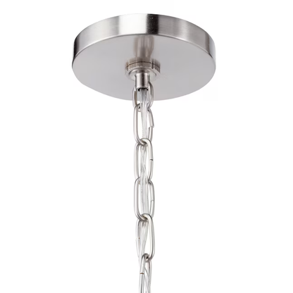 Kichler Edenbrook 3-Light Brushed Nickel Modern/Contemporary Etched Glass Drum Hanging Pendant Light, 34720   616028, MSRP:$238.79, - FINAL PRICE:$79.99 + TAX