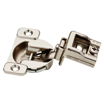 Brainerd 105-Degree 1-1/4-in Overlay Concealed Nickel Plated Cabinet Hinge, 12 Pairs (24-Pieces), 689120