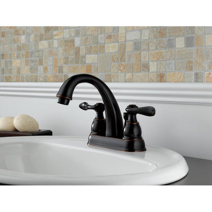 Delta Windemere Oil Ruibbed Bronze 4-in centerset 2-Handle WaterSense Bathroom Sink Faucet with Drain, 25996LF-OB-ECO , Retail: $203.55, FINAL PRICE: $59.99 + TAX