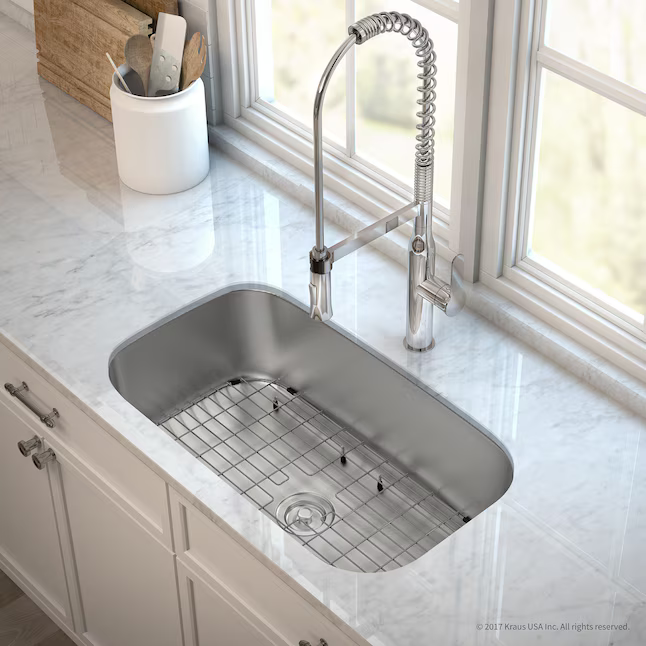 Kraus Outlast MicroShield Undermount 31.5-in x 18.38-in Stainless Steel Single Bowl Kitchen Sink, KBU14E   2845146, MSRP: $239.95, Final Price: $139.00 + Tax