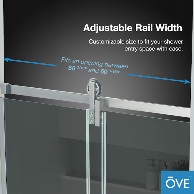 OVE Decors Sedona Satin Nickel 58-in to 60-in x 59-in Semi-frameless Sliding Bathtub Door 923231 SEDONA-SNTD *HD2405, Retail: $ 879.00 - Final: