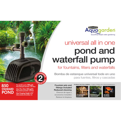 Pennington Aquagarden 832-GPH Submersible Corded Electric Waterfall Pump, 100532494  887361  *JR2407, MSRP: $123.00, Final Price: $69.99 +Tax