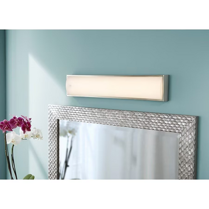 Origin 21 McAden 24-in 4-Light Brushed Nickel LED Modern/Contemporary Vanity Light Bar, VBL5-24BNK   970859 *HD2412, Retail: $74.98, FINAL PRICE: $39.99 + TAX