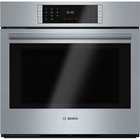 Bosch Benchmark Series 30-in Single Electric Wall Oven True Convection Self-cleaning (Stainless Steel)