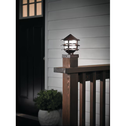 Kichler 4-in x 4-in 200-Lumen 3-Watt Olde Bronze Low Voltage Hardwired LED Outdoor Post Cap Light (3000 K), 28316 884506, CLEARANCE PRICE: $4.99 + TAX