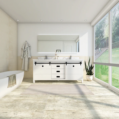 Florence 72-inch Double Sink Vanity in White with Carrara White Marble Top, VV372W-TV172D, Retail: $2,099.95, FINAL PRICE: $1,299.99 + TAX