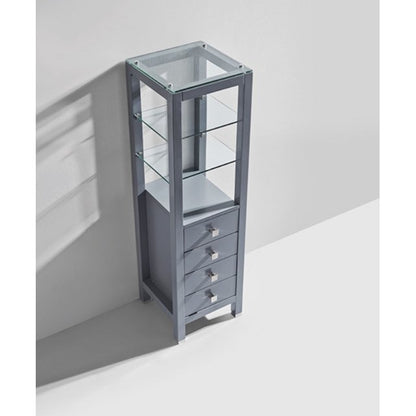 Virtu USA MDC-489-SIDECAB-GR Cailey 16" Linen Cabinet in Grey