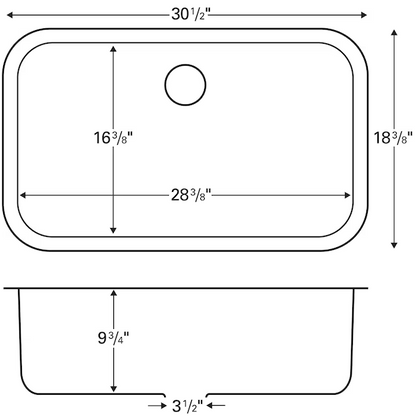 Karran Undermount 30.5-in x 18.375-in Soft Satin Brushed Stainless Steel Single Bowl Kitchen Sink, U-3018 *HD2403, MSRP: $208.15, Final Price: $129.99 + Tax