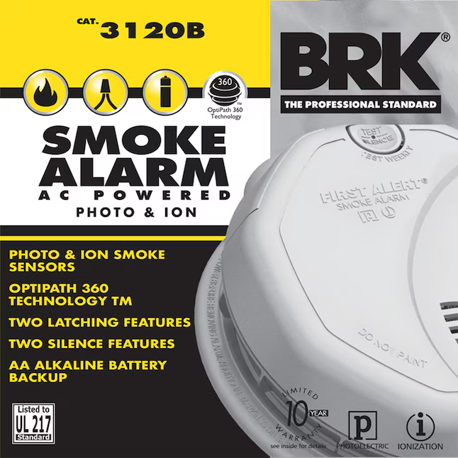 First Alert BRK 6-Pack Hardwired Photoelectric Sensor Ionization Sensor Smoke Detector, 1039863  2779555, MSRP: $157.99 - FINAL: