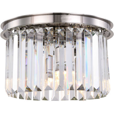 Home Decorators North Falls 13 in. 3-Light Chrome Flush Mount with Crystals 1007260312