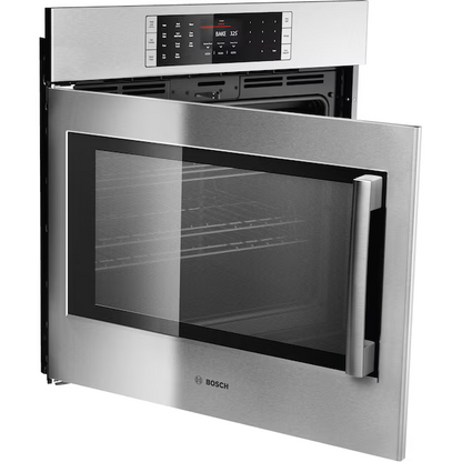 Bosch Benchmark Series 30-in Single Electric Wall Oven True Convection Self-cleaning (Stainless Steel)