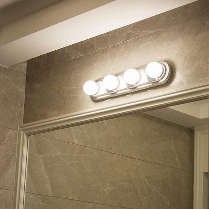 Project Source 4.72-in 4-Light Brushed Nickel LED Modern/Contemporary Vanity Light Bar, MLV210-LED30K9030   1362644, Retail: $49.98, FINAL PRICE: $29.99 + TAX