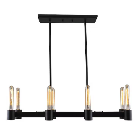 EGLO Broyles 8-Light Matte Black Transitional Linear Hanging Pendant Light, 204554A, Retail: $108.00, FINAL PRICE: $39.99 + TAX