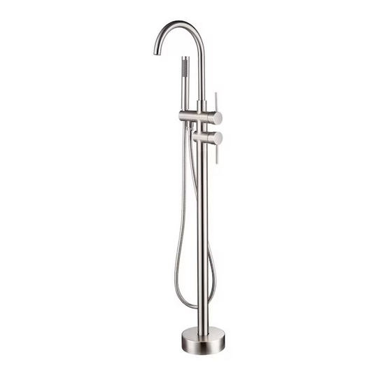 TOPCRAFT Bathtub Faucet 2-handle Freestanding High-Arc with Hand Shower **TRIM ONLY**, FF012BN  *HD2403, MSRP: $429.93, Final Price: $179.99 + Tax