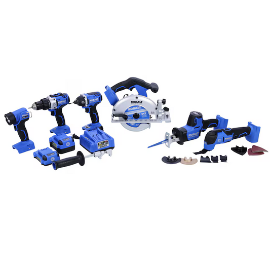 Kobalt 6-Tool Brushless Power Tool Combo Kit (2-Batteries Included and Charger Included), KLC 6324A-03