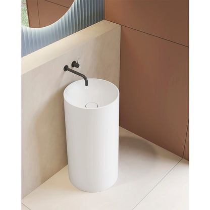 Acquabella Hoya Circle Freestanding Totem Sink 17x17  in Snow White, HO17SW, Retail: $2400, FINAL PRICE: $799.99 + TAX