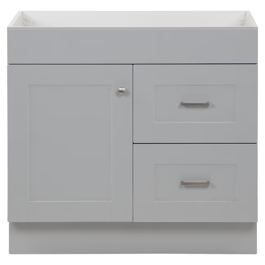 Project Source 36-in Gray Bathroom Vanity Base Cabinet without Top, R37 VSDB36 *JR2408, Retail: $299, FINAL PRICE: $229.99 + TAX