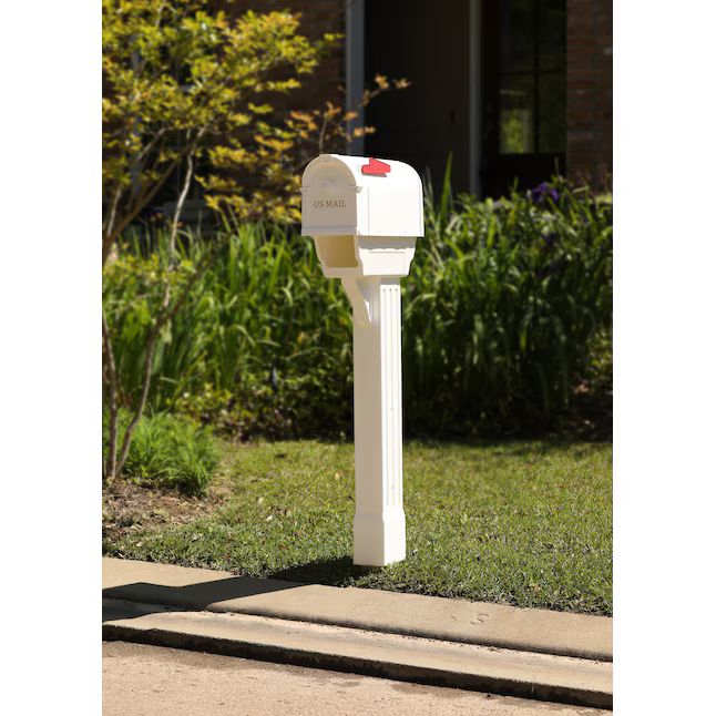 Postal Pro Ground Mount White Plastic Large Mailbox with Post (POST ONLY), PP300CWH 443114 *HD24, MSRP: $69.98, - FINAL: