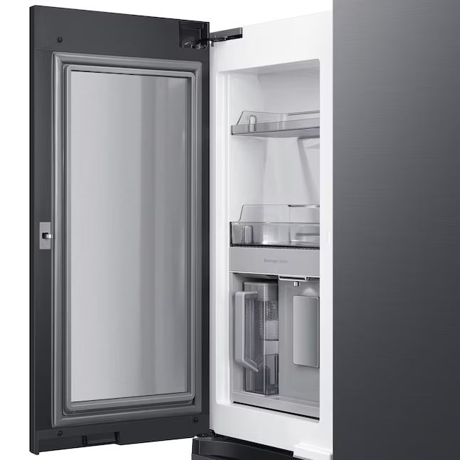 Samsung Bespoke 29-cu ft 4-Door Smart French Door Refrigerator with Dual Ice Maker and Door within Door (Matte Black Steel) ENERGY STAR, CLEARANCED