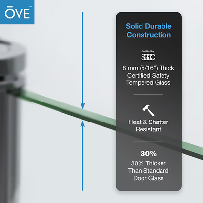 OVE Decors Niko Matte Black 34-in to 36-in x 73.9-in Frameless Hinged Soft Close Shower Door, NIKO-SC-36GP-MB 3492207 *HD2405, Retail: $ 669.00 - Final: $429.99