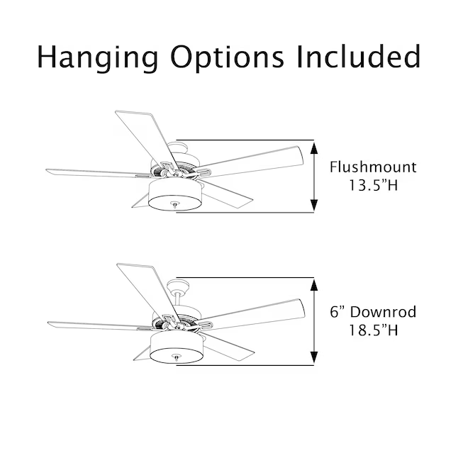 River of Goods 52-in Black Indoor Downrod or Flush Mount Ceiling Fan with Light (4-Blade), 20146 4953324 *HD24, MSRP: $249.98, FINAL: