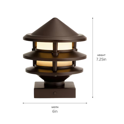 Kichler 4-in x 4-in 200-Lumen 3-Watt Olde Bronze Low Voltage Hardwired LED Outdoor Post Cap Light (3000 K), 28316 884506, CLEARANCE PRICE: $4.99 + TAX