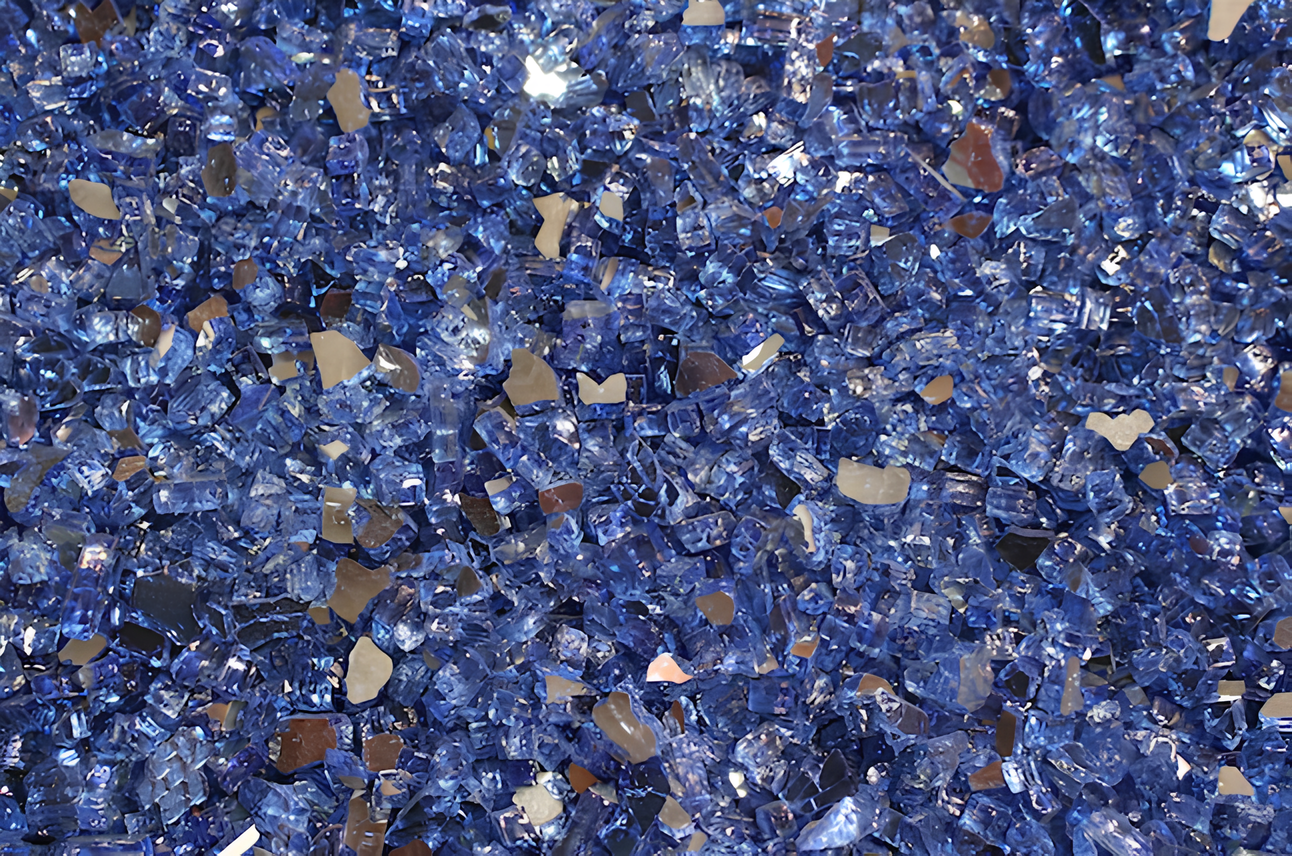 Exotic Glass 25 lbs. Cobalt Blue OR Clear Crystal Reflective Gas Fire Pit Fire Glass MSRP:$74.98 SPECIAL DISCOUNT (FB010)