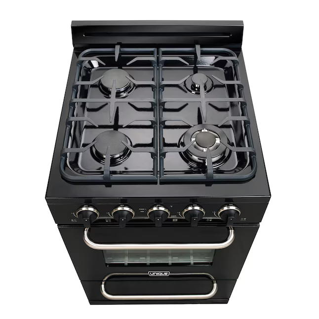 UNIQUE Off-Grid 24-in 4 Burners 3.1-cu ft Freestanding Liquid Propane Gas Range (Black)