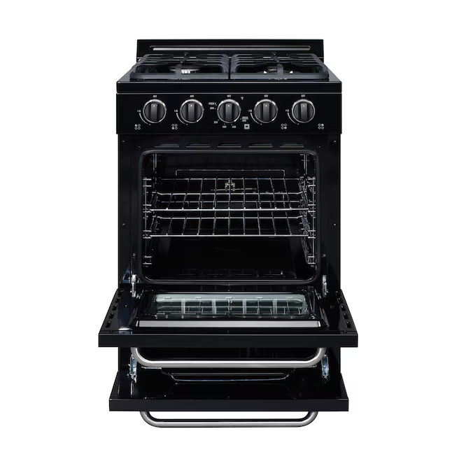 UNIQUE Off-Grid 24-in 4 Burners 3.1-cu ft Freestanding Liquid Propane Gas Range (Black)