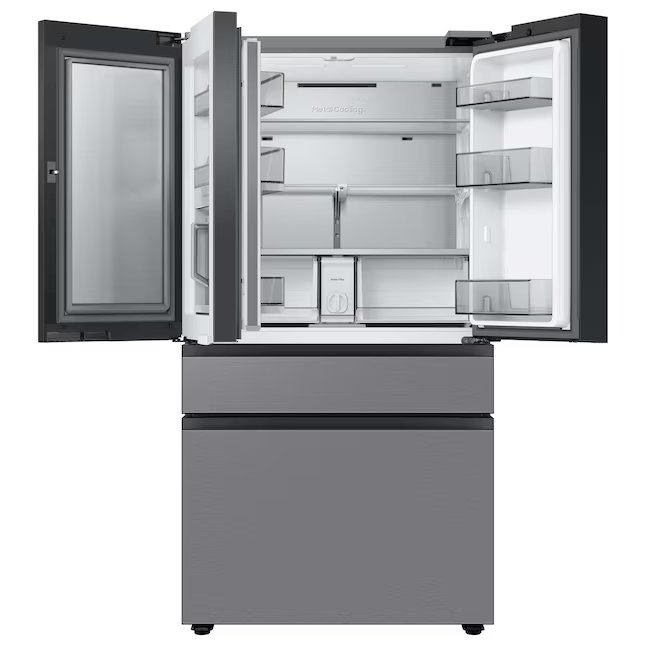 Samsung Counter-depth 22.8-cu ft 4-Door Smart French Door Refrigerator with Dual Ice Maker and Water Dispenser and Door within Door (Fingerprint Resistant Stainless Steel- All Panels), RF23BB8600QL/AA, MSRP: $3,499, Final Price: $1,899.00 + Tax