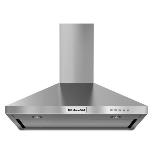 KitchenAid 30-in 400-CFM Convertible Stainless Steel Wall-Mounted Range Hood with Charcoal Filter, KVWB400DSS *HD2409 SN: 1521, Retail: $1129, FINAL PRICE: $799.99 + TAX