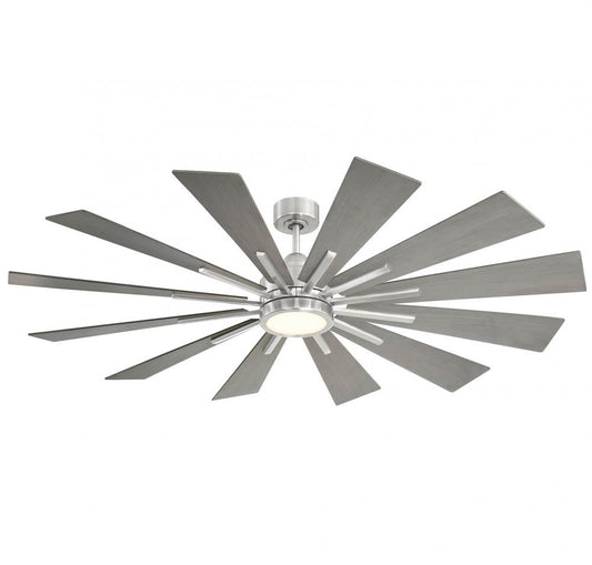 60-760-12GR-187 Farmhouse 60-IN Ceiling Fan With Remote in Brushed Pewter MSRP: $830 CLEARANCE DISCOUNT! LOC: C-1