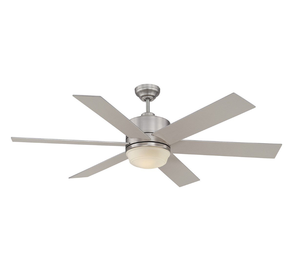 60-820-6SV-SN VELOCITY 60-In Damp Rated Ceiling Fan+Remote SATIN NICKEL MSRP: $594 CLEARANCE DISCOUNT! LOC: Rug 4