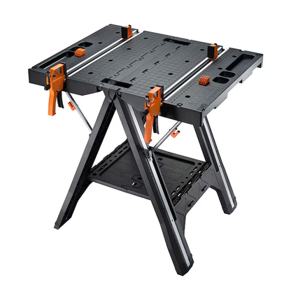 WORX Pegasus Work Table 31-in L x 32-in H Black, Orange Plastic Portable Work Bench, WX051 *JR24, MSRP: $ 149, Final Price: $ 89.99 +Tax