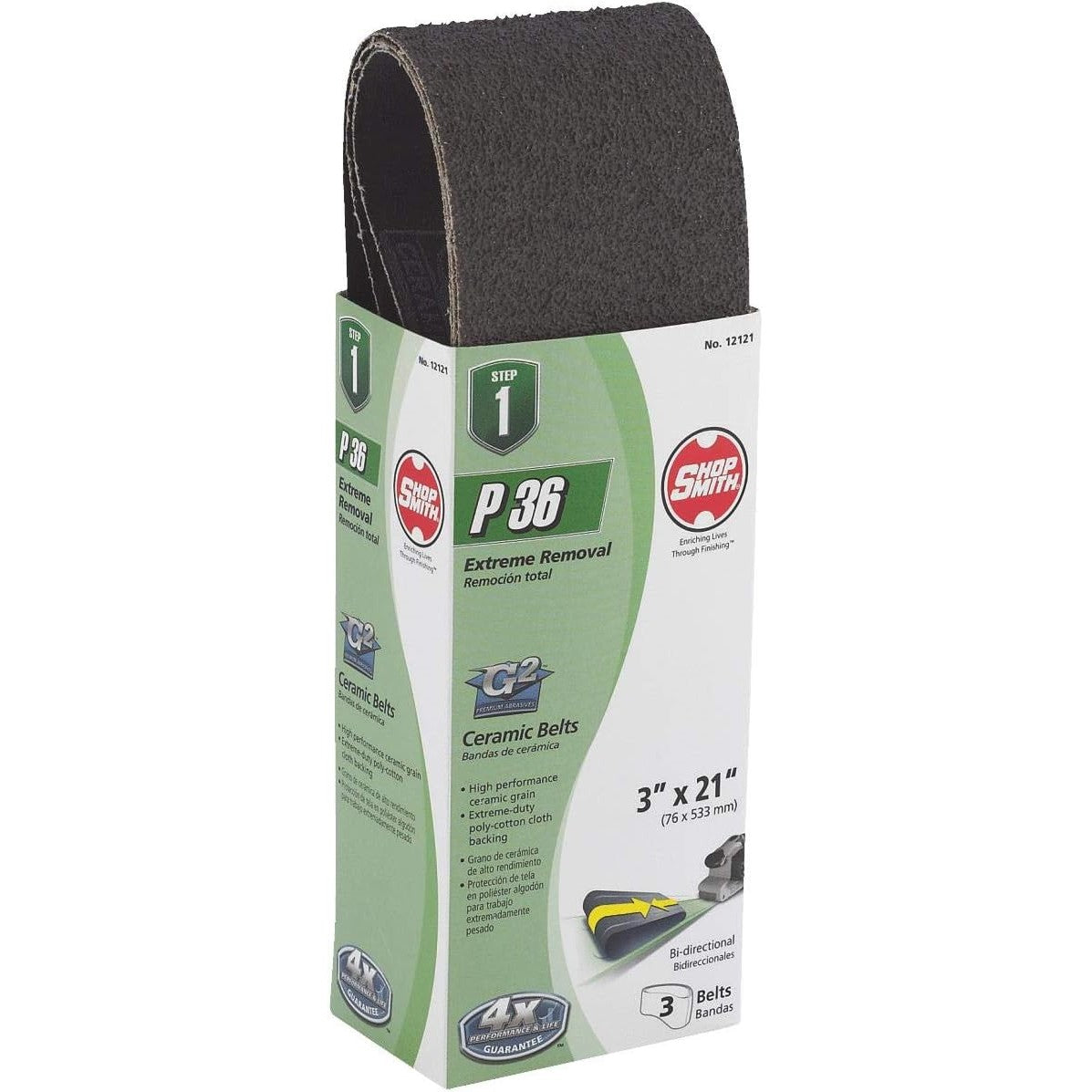 Ali Ind. 12121 Ceramic Sanding Belt-3PK 3X21 36 CERAMIC BELT 12121, MSRP/Retail: $22.99 Special