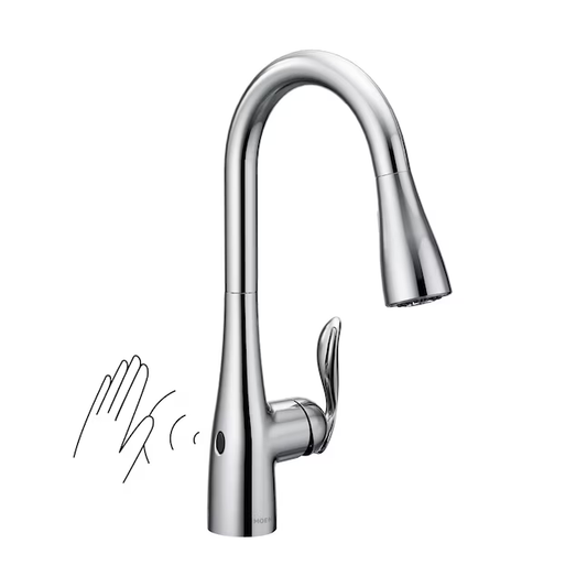 Moen Arbor Chrome Single Handle Touchless Pull-down Kitchen Faucet with Sprayer (Deck Plate Included), 7594EWC *HD2408, Retail: $631.30, FINAL PRICE: $249.99 + TAX