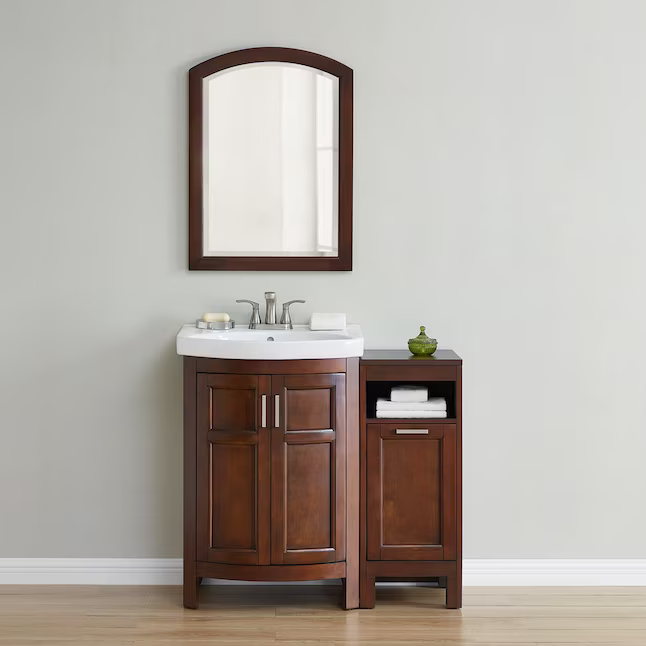 Style Selections Morecott 22-in x 30-in Arch Bathroom Vanity Mirror (Chocolate), 1142MR-22-220   819966 *HD2410, Retail: $89.98, FINAL PRICE: $49.99 + TAX