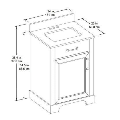 Style Selection 24 IN Alton Vanity, LWSG24VBR 4082265 MSRP: $624.00 FINAL PRICE: $279.99 + TAX