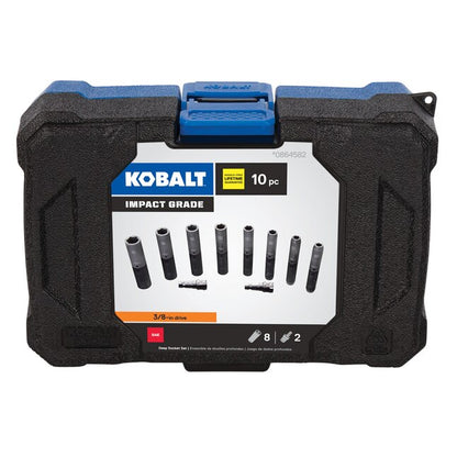 Kobalt 10-Piece Standard (SAE) 3/8-in Drive Deep 6-point Impact Socket #864582