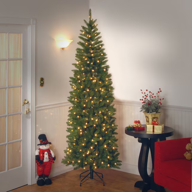 National Tree Company 7.5-ft Kingswood Fir Pre-lit Slim Artificial Christmas Tree with LED Lights, KW7-D52-75  1274079 *HD24, MSRP: $374.00, - FINAL: