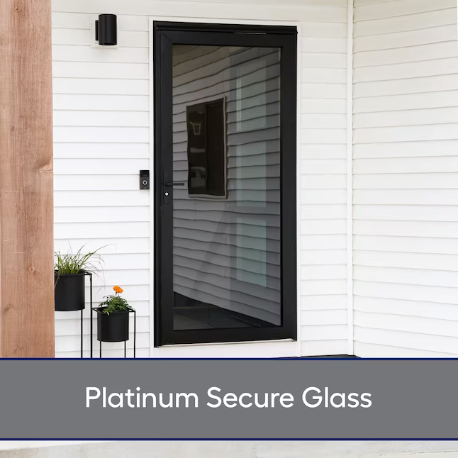 LARSON Platinum Secure Glass 36-in x 81-in Peregrine (Graphite) Aluminum Storm Door Full-view (Handle Not Included), 44904392R  2128277  *JR2408, Retail: $594, FINAL PRICE: $359.99 + TAX