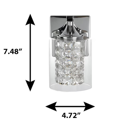 allen + roth Quinn 6.81-in 1-Light Polished Chrome LED Modern/Contemporary Vanity Light, WSL100CH   2525796 *HD2412, Retail: $59.98, FINAL PRICE: $29.99 + TAX