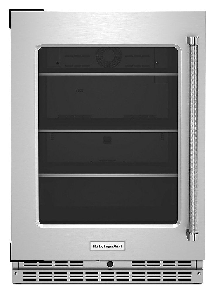 KitchenAid 24" Undercounter Refrigerator with Glass Door and Shelves with Metallic Accents, KURL314KSS00 *JR2311 [FB159], MSRP: $2,519.00, CLEARANCE: