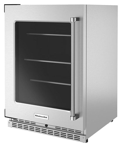 KitchenAid 24" Undercounter Refrigerator with Glass Door and Shelves with Metallic Accents, KURL314KSS00 *JR2311 [FB159], MSRP: $2,519.00, CLEARANCE: