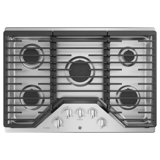 GE Profile 30-in 5 Burners Stainless Steel Gas Cooktop, PGP7030SLSS *JR2409 SN: 028Q, Retail: $1888, FINAL PRICE: $799.99 + TAX